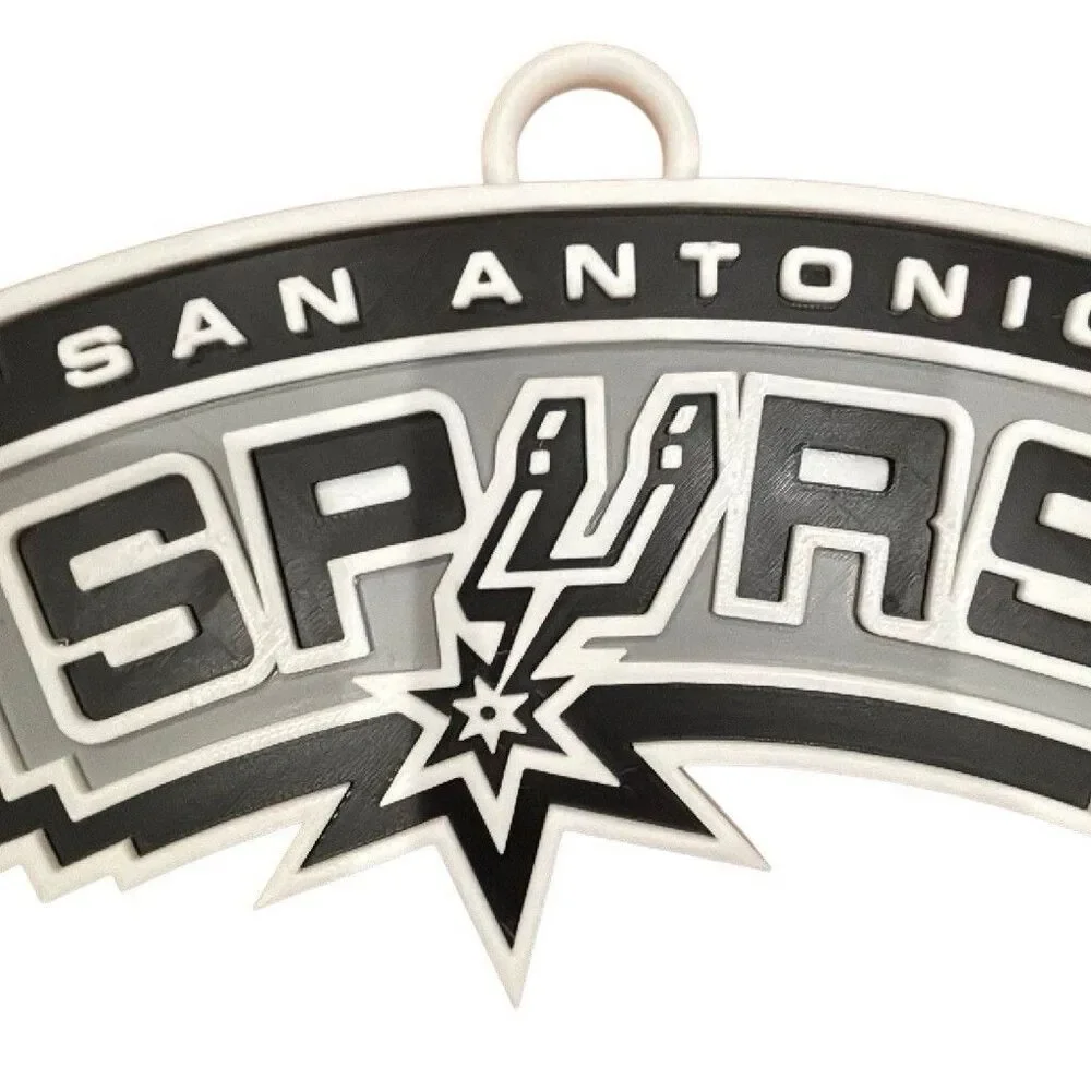 San Antonio Spurs NBA Basketball Logo Hanging Charm/Tag Black Gray White